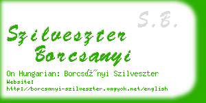 szilveszter borcsanyi business card